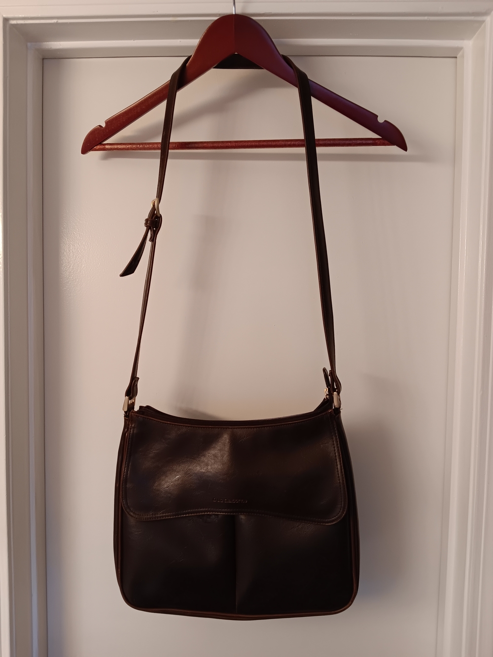 Liz Claiborne Brown Vegan Leather Crossbody Bag